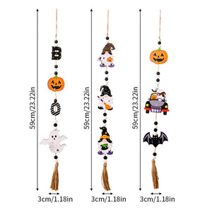 Halloween Wooden Beads Pendant - Gnome/ Pumpkin/ Bat/ Ghost