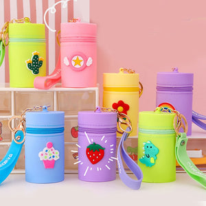 Cute cartoon kids coin money stationary earphone cosmetics storage key chain pouch bag organizer (TakaraCorner.com)