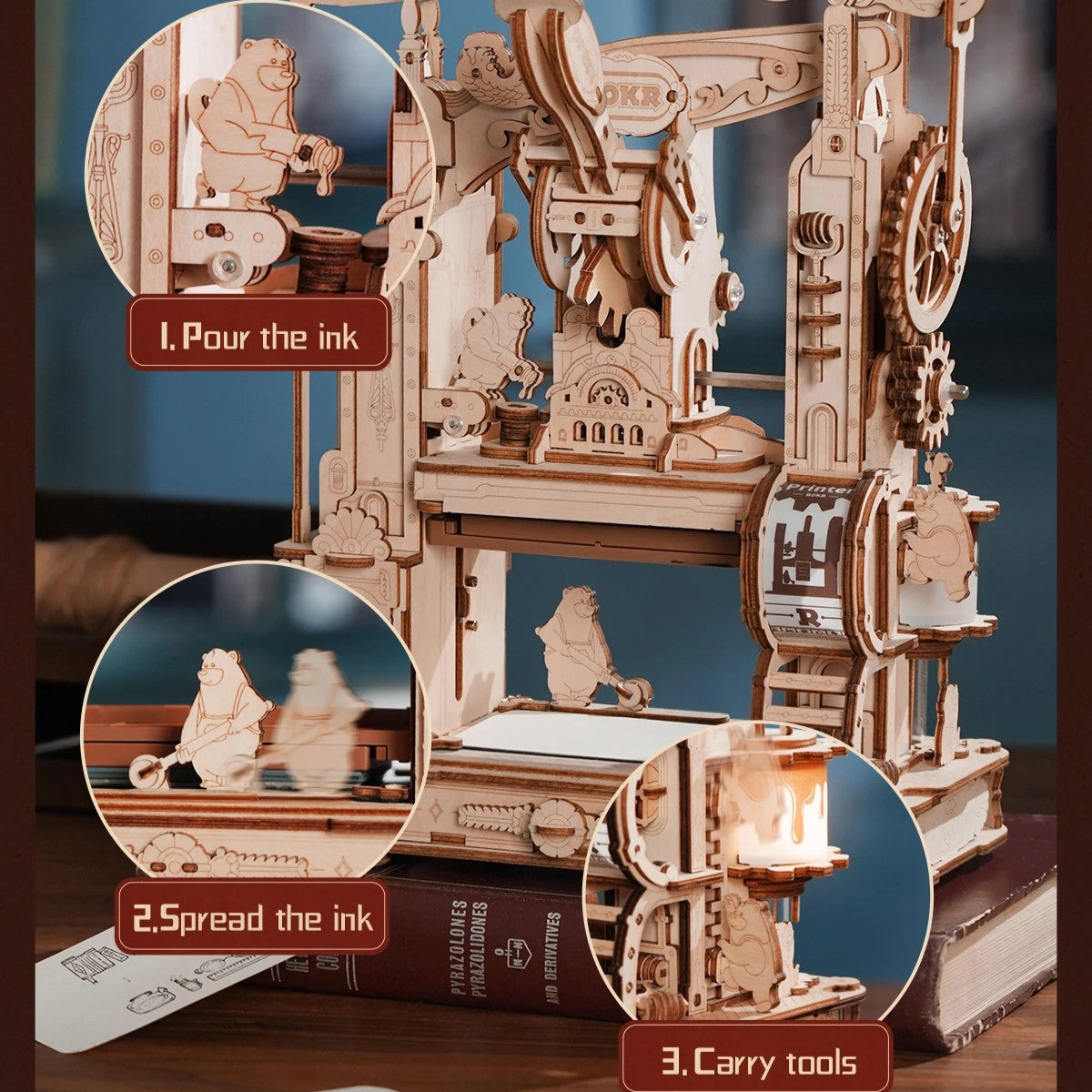 Wooden Puzzle - Classic Printing Press