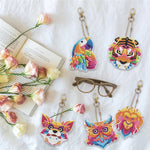 Load image into Gallery viewer, DIY Diamond Painting Keychain - Animal Dog Cat Bird Dragon
