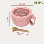 Load image into Gallery viewer, Eco-Friendly Microwaveable Wheat Straw Containers – Various Shapes with Utensils – BPA-Free Lunch Solution
