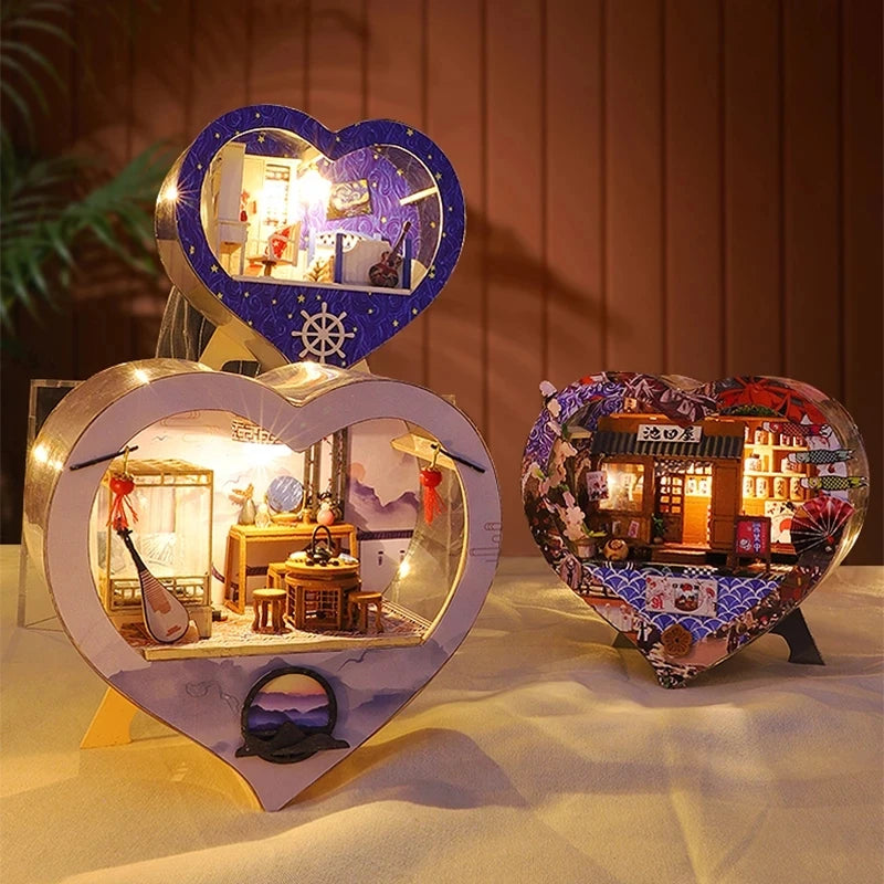 Love Box Dollhouse With Miniature Furniture