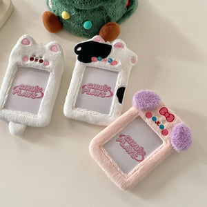 Cartoon Animal Plush Photocard Holder