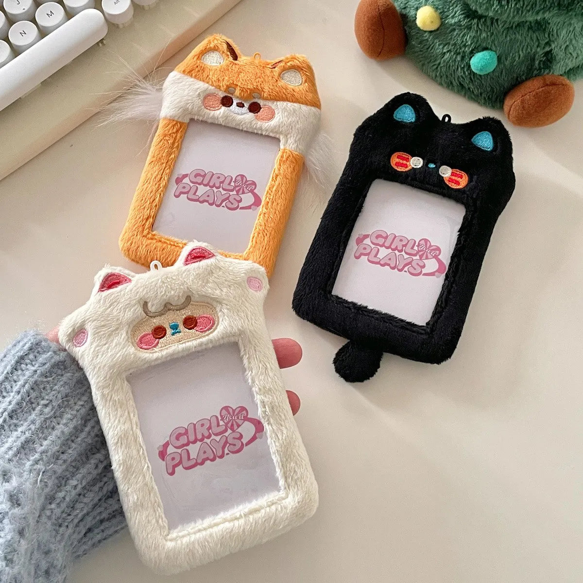 Cartoon Animal Plush Photocard Holder