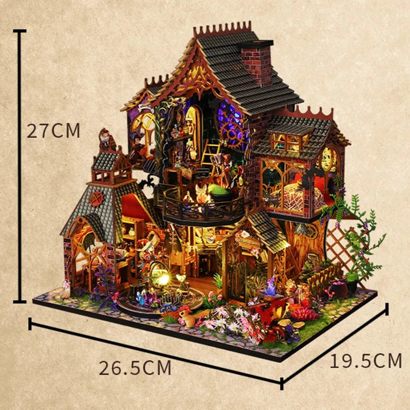 Miniature Wooden Doll House - Magic Spirit Mansion