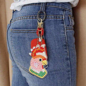 DIY Diamond Painting Keychain - Animal Dog Cat Bird Dragon