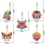 Load image into Gallery viewer, DIY Diamond Painting Keychain - Animal Dog Cat Bird Dragon
