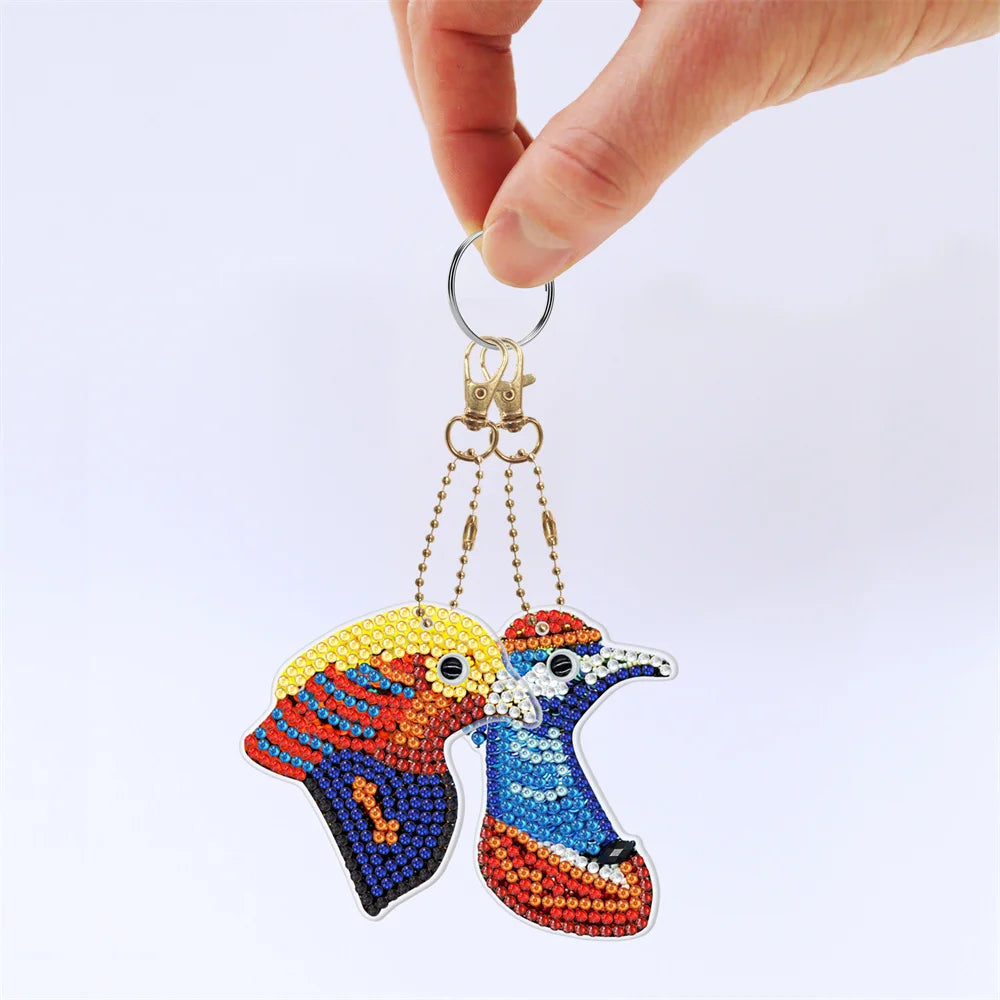 DIY Diamond Painting Keychain - Animal Dog Cat Bird Dragon