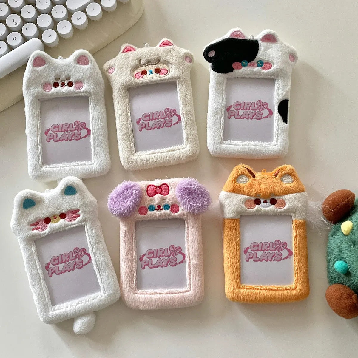 Cartoon Animal Plush Photocard Holder