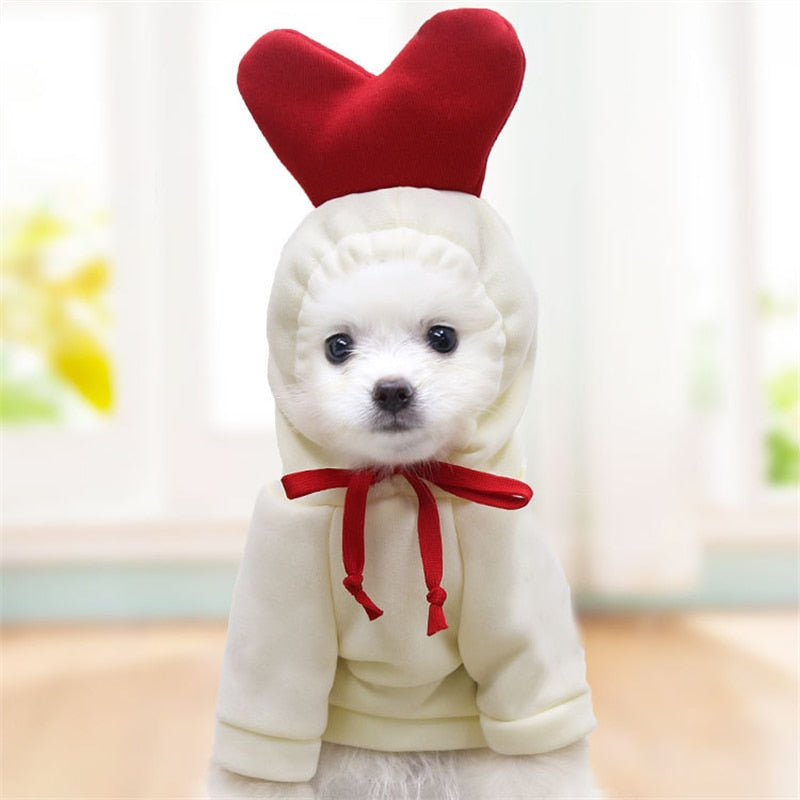 Cute pet dog cat Halloween Christmas Valentine winter costumes hoodie sweatshirt (TakaraCorner.com)