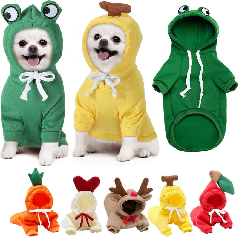 Cute pet dog cat Halloween Christmas winter costumes hoodie sweatshirt (TakaraCorner.com)