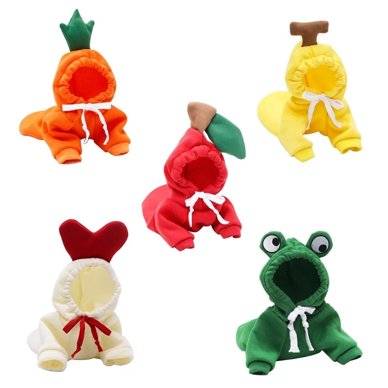 Pet Hoodie Sweatshirt - Frog/ Banana/ Apple/ Carrot/ Reindeer/ Heart