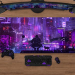 Load image into Gallery viewer, Cyberpunk Neon City Large Mouse Pad
