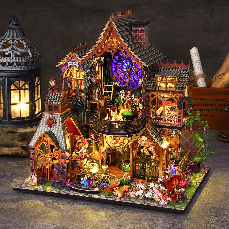 Miniature Wooden Doll House - Magic Spirit Mansion