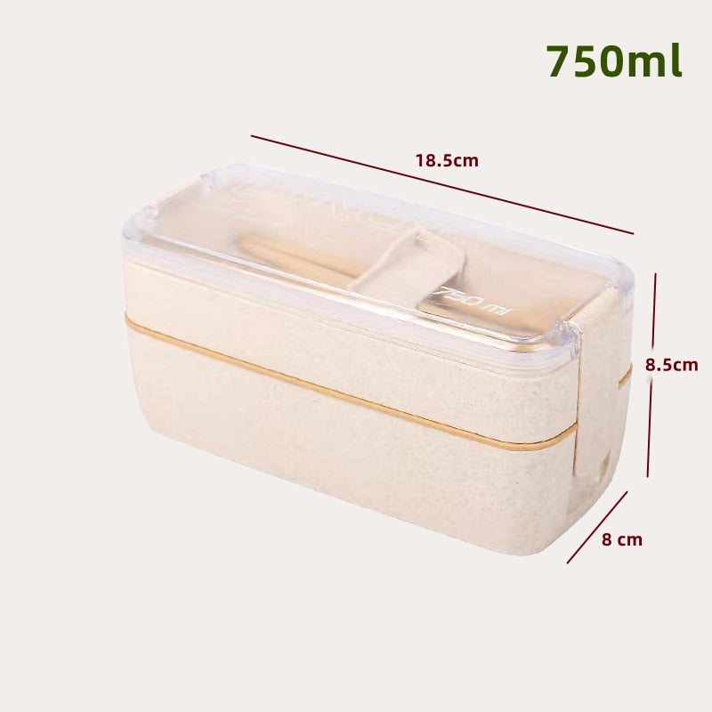 Eco-Friendly Microwaveable Wheat Straw Containers – Various Shapes with Utensils – BPA-Free Lunch Solution