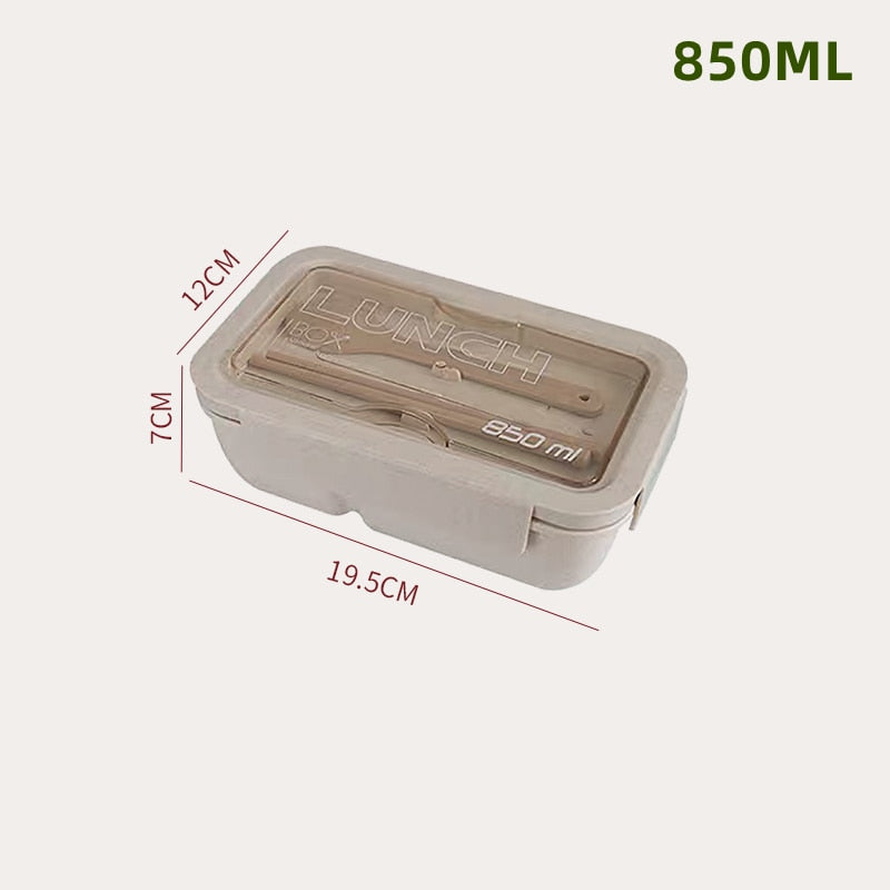 Eco-Friendly Microwaveable Wheat Straw Containers – Various Shapes with Utensils – BPA-Free Lunch Solution