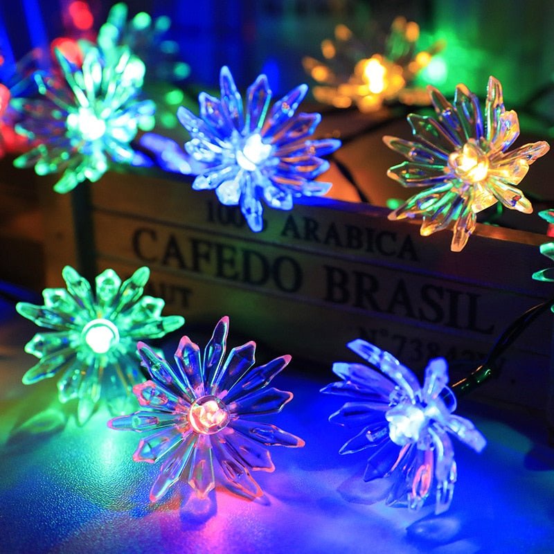 Solar String LED Lights - Cherry/ Chrysanthemum/ Lotus/ Snowflake