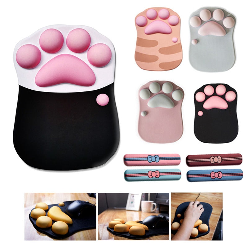 Cat Paw Mouse Pad, Keyboard Wrist Support