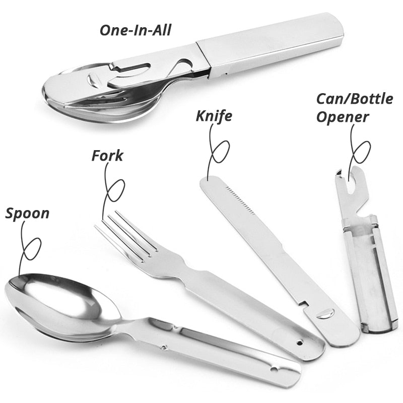 4-in-1 Portable Stainless Steel Utensils