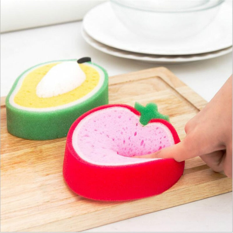 4Pcs Fruit Shaped Sponge