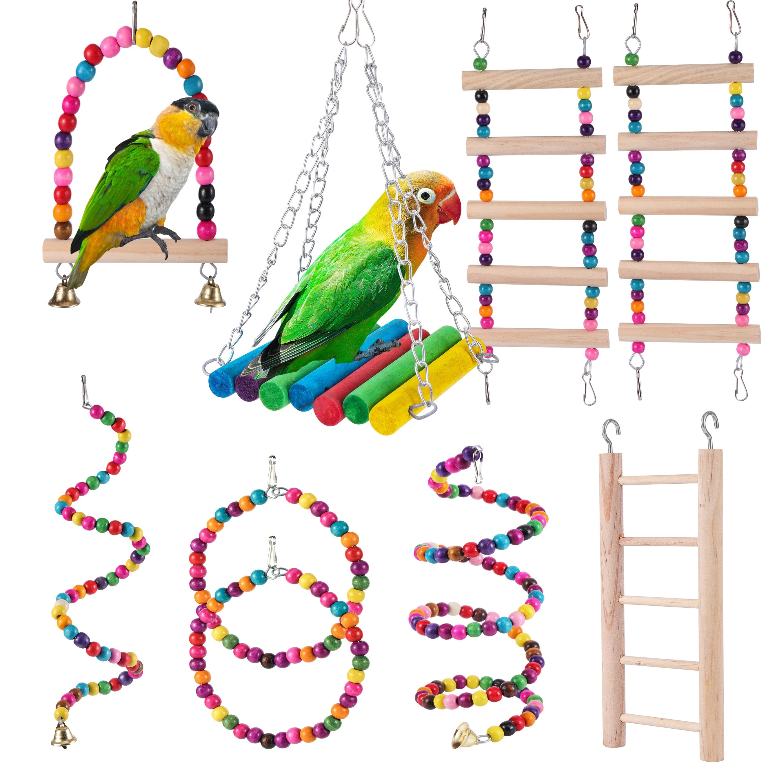 Bird Parrot Hamster Swing Ladder Hammock Toys (TakaraCorner.com)