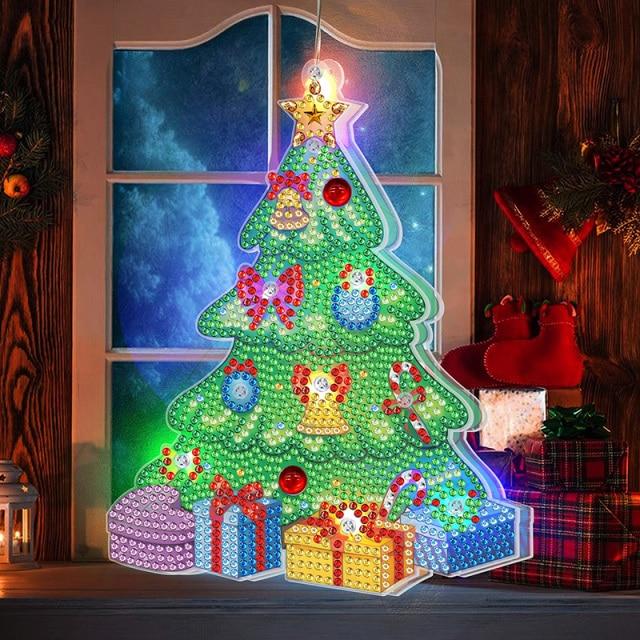 Luminous Crystal Christmas Tree Diy Special Shaped Drill Diamond Painting  Desk Ornaments Kit Mosaic Craft Home Room Decorations