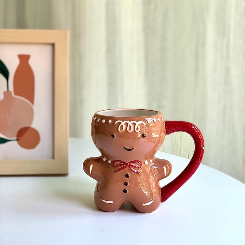 Christmas Gingerbread Man Ceramic Mug (TakaraCorner.com)