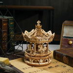 Load image into Gallery viewer, Wooden Puzzle Music Box - Romantic Carousel
