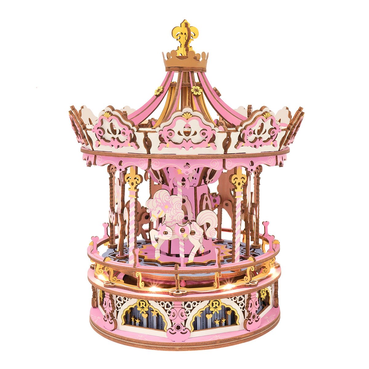 Wooden Puzzle Music Box - Romantic Carousel