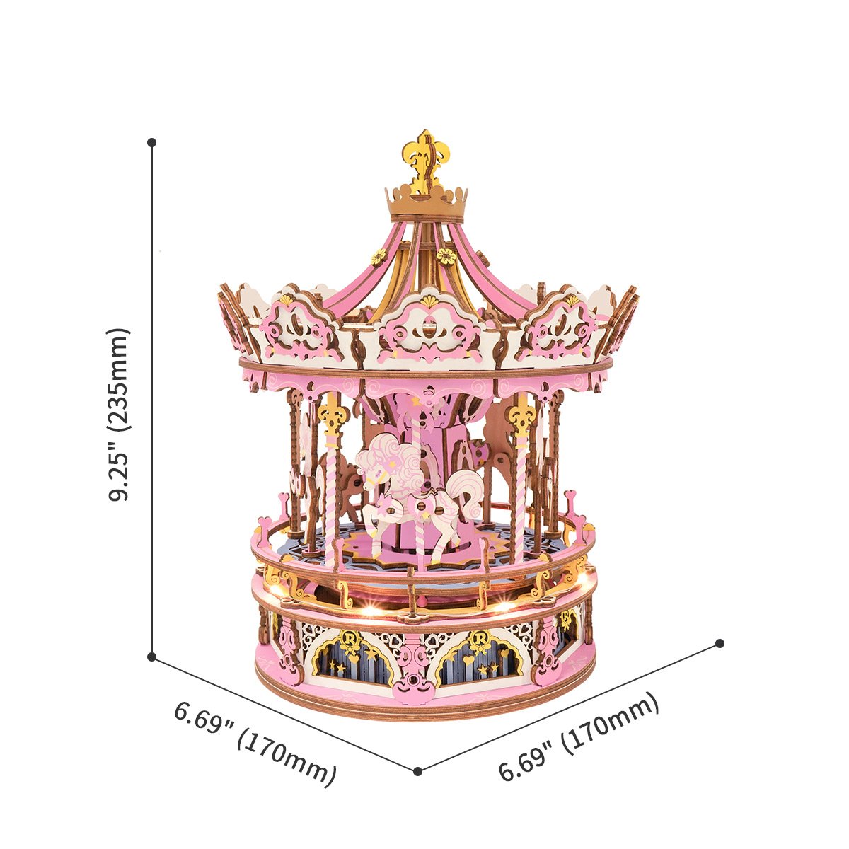 Wooden Puzzle Music Box - Romantic Carousel