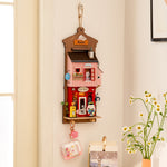 Load image into Gallery viewer, Wooden Wall Hanging Miniature House With Furniture &amp; Lights - Post Office
