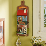 Load image into Gallery viewer, Wooden Wall Hanging Miniature House With Furniture &amp; Lights - Bakery
