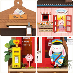 Load image into Gallery viewer, Wooden Wall Hanging Miniature House With Furniture &amp; Lights - Post Office
