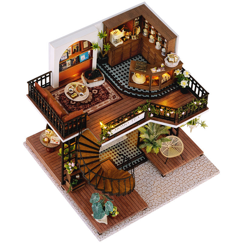 Miniature Wooden Dollhouse - Momo Tea House