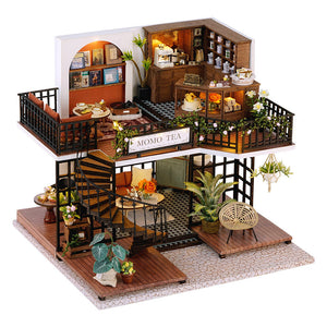 Miniature Wooden Dollhouse - Momo Tea House