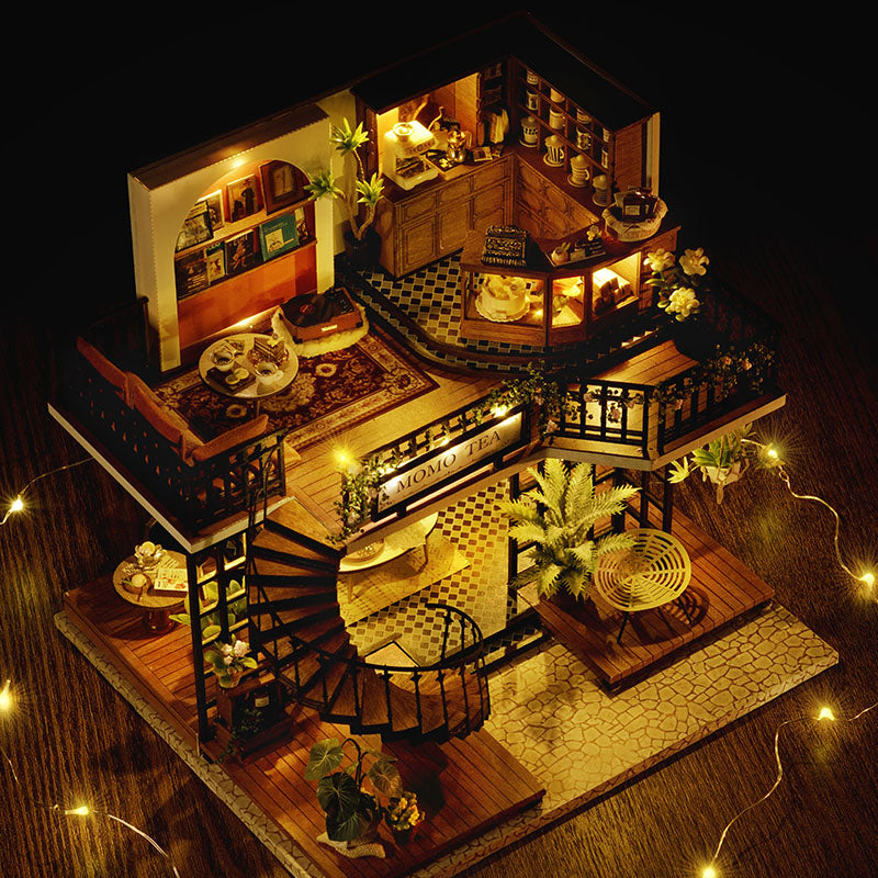 Miniature Wooden Dollhouse - Momo Tea House