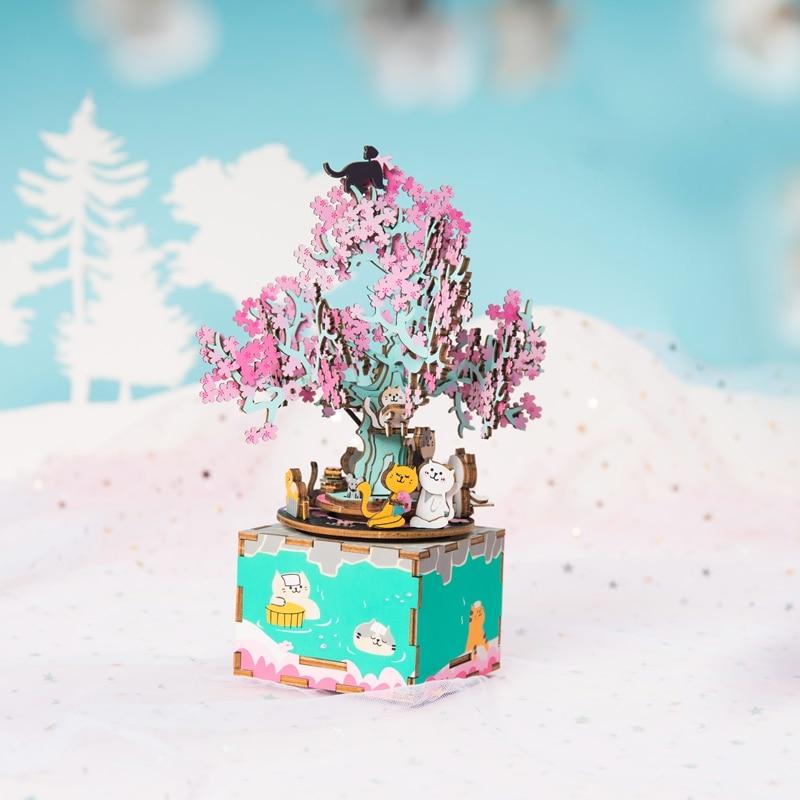 DIY Wooden puzzle toys cherry tree music box (TakaraCorner.com)