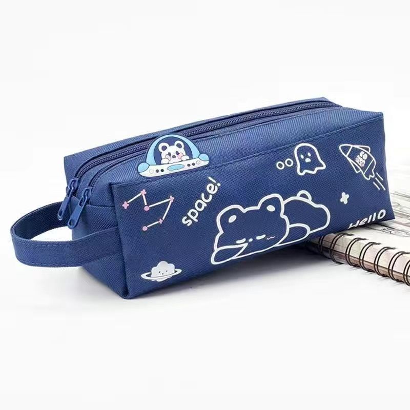 Double Zipper Pencil Case - Space, Animal