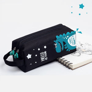 Double Zipper Pencil Case - Space, Animal