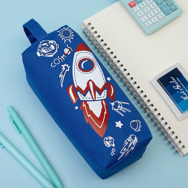 Double Zipper Pencil Case - Space, Animal