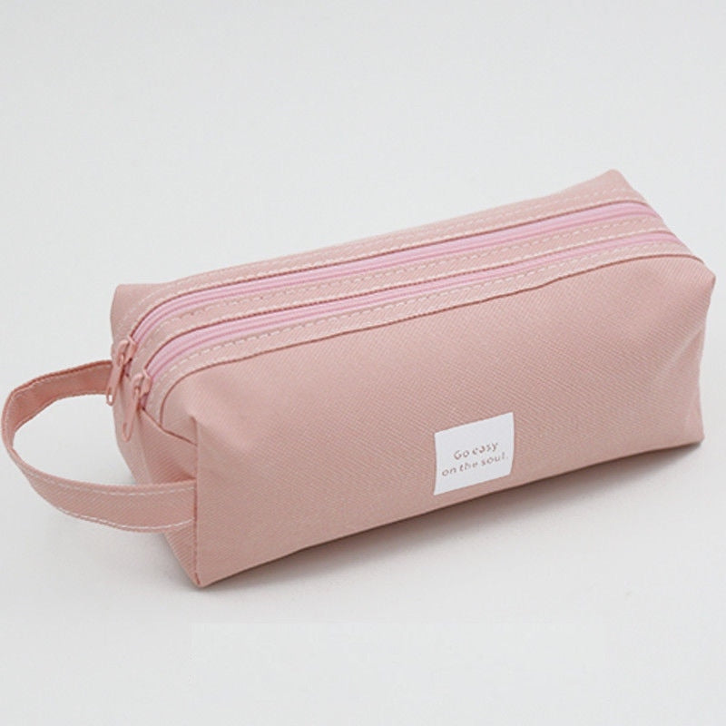 Double Zipper Pencil Case - Space, Animal