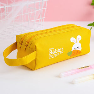 Double Zipper Pencil Case - Space, Animal