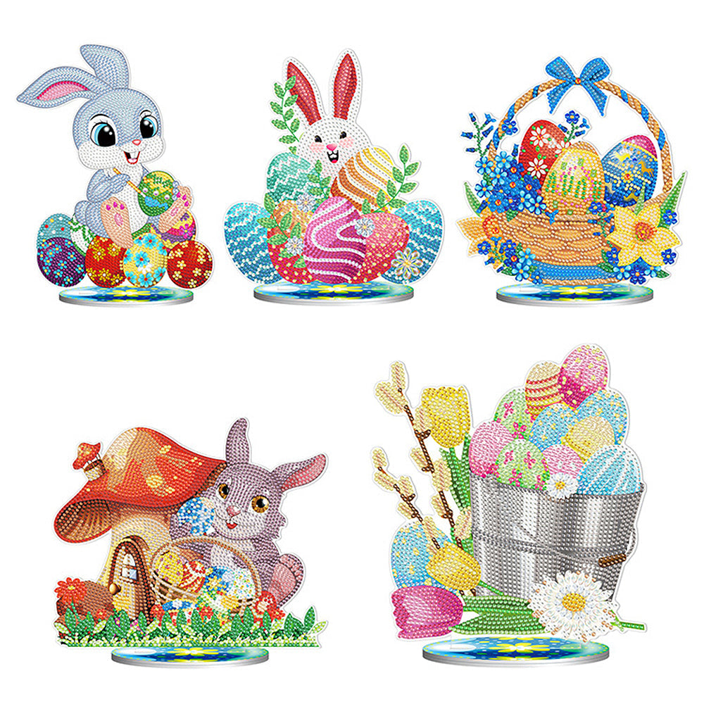 Easter DIY Creative Diamond Crystal Bunny Rabbit Egg Painting For Easter Or Decoration (TakaraCorner.com)