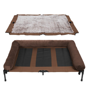 Extra Large Cooling Elevated Pet Bed With Bolster