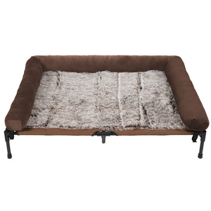 Extra Large Cooling Elevated Pet Bed With Bolster