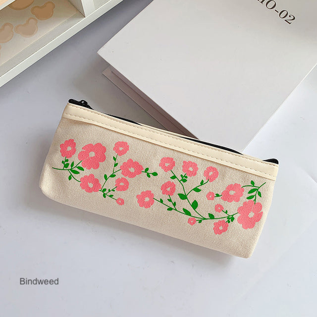 Floral Canvas Pencil Case