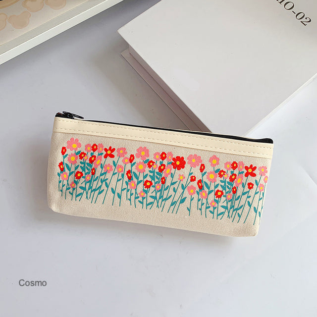 Floral Canvas Pencil Case