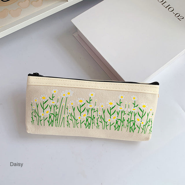 Floral Canvas Pencil Case