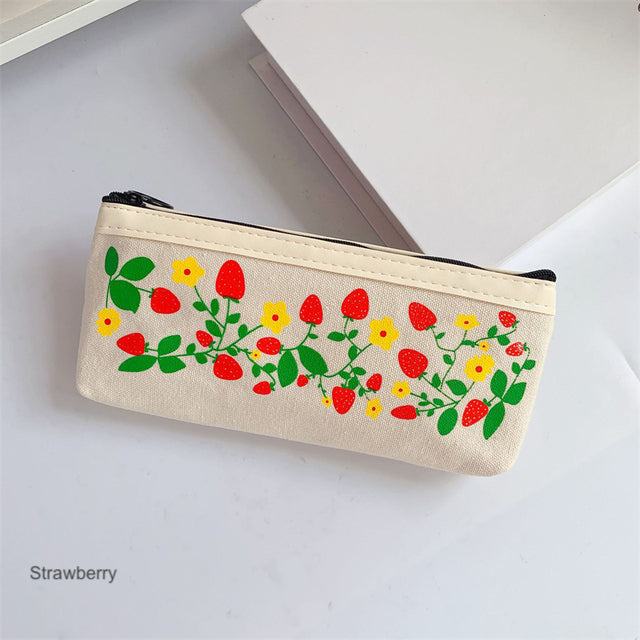 Floral Canvas Pencil Case