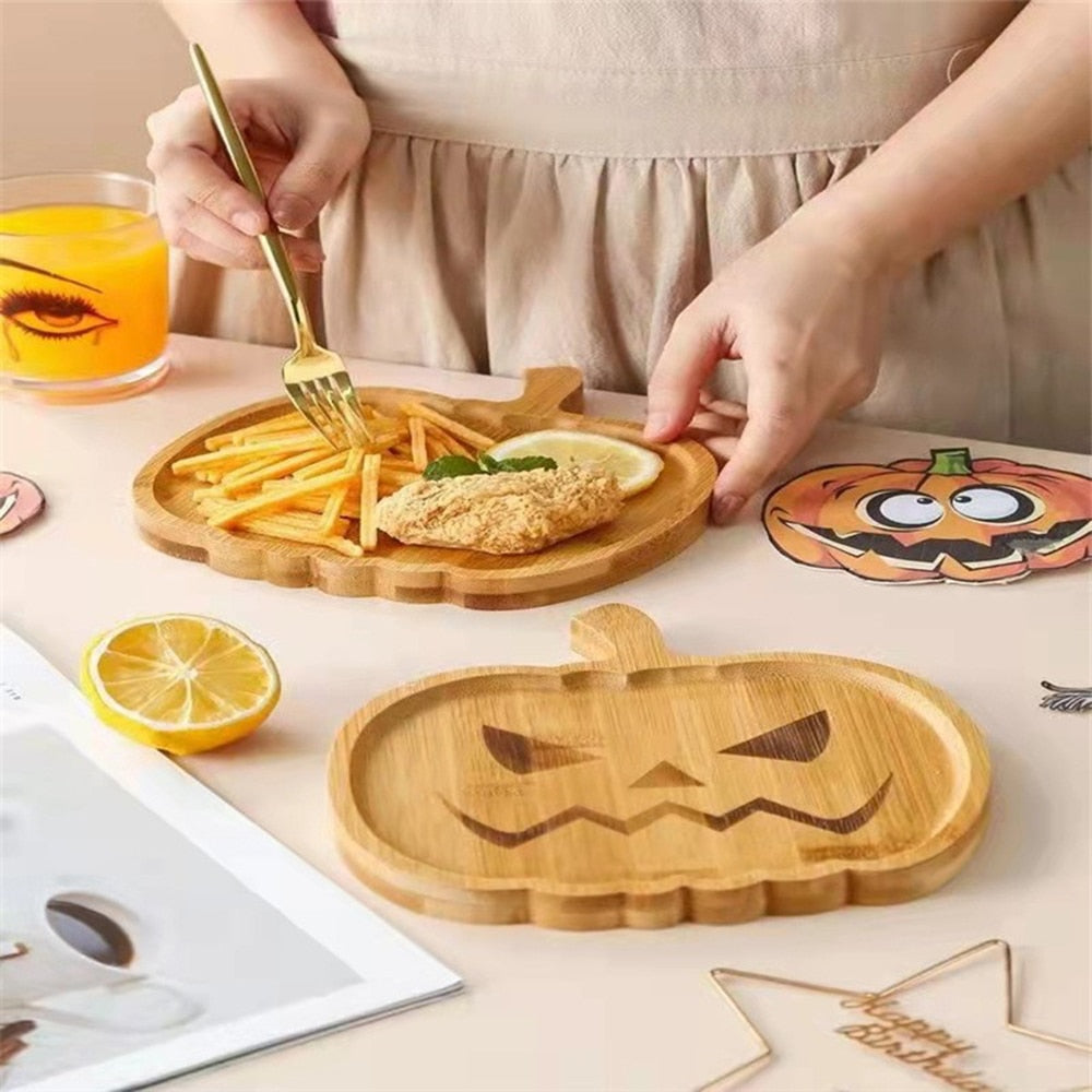 Halloween Wooden Pumpkin/Ghost Tray